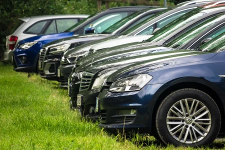 Line of parked cars