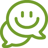 Smiley message bubble icon